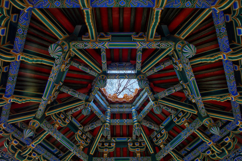 无人,横图,室内,白天,仰视,建筑,南京,六边形,屋顶,屋檐,摄影,复杂,江苏省,亭台楼阁,式样,设计,彩图,低角度拍摄,传统文化