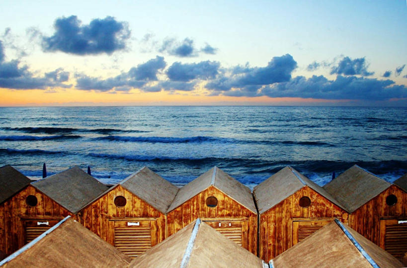 无人,横图,室外,重复,海洋,意大利,一排,整齐,云,排列,自然,黄昏,摄影,宁静,队列,巴勒莫,彩图