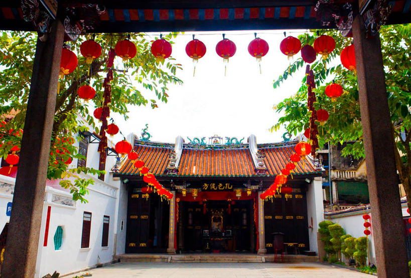 无人,横图,室外,白天,建筑,照明,马来西亚,春节,吊挂,悬挂,庆祝,灯笼,纸灯笼,挂,灯具,摄影,宗教,佛教,照亮,照明设备,中国文化,万里无云,彩图