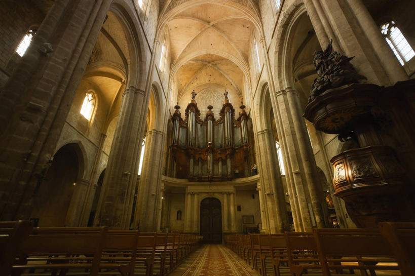无人,横图,室内,仰视,键盘,建筑,法国,柱子,拱门,乐器,摄影,宗教,部分,键盘乐器,基督教,普罗旺斯,风琴,法国文化,彩图,低角度拍摄,大教堂