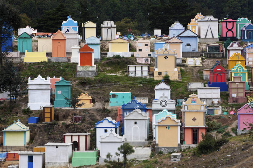 无人,横图,室外,白天,山,建筑,危地马拉,墓地,摄影,多样,死亡,记忆,彩图