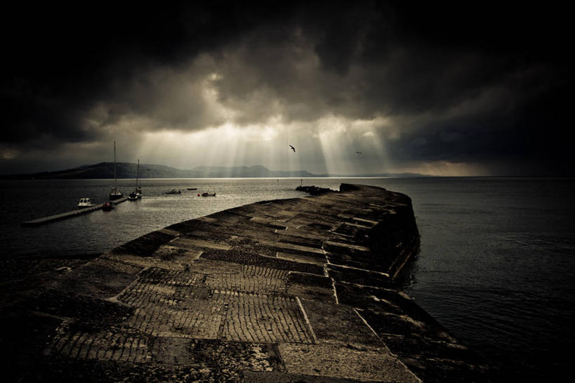 无人,横图,室外,多云,船,英国,云,黎明,天气,天空,自然,摄影,宁静,多塞特郡,彩图