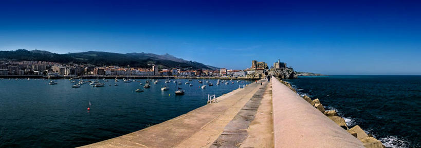 无人,横图,全景,室外,白天,海洋,山,船,所罗门群岛,自然,摄影,大洋洲,万里无云,彩图,海港