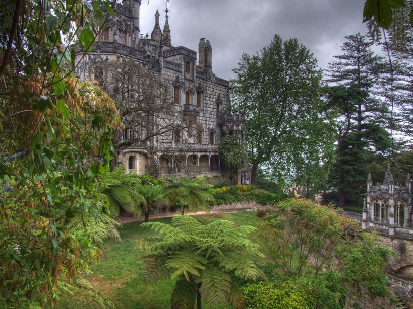 无人,宫殿,横图,室外,植物,建筑,葡萄牙,城堡,云,历史,树,风景,天空,自然,摄影,宁静,新特拉,彩图