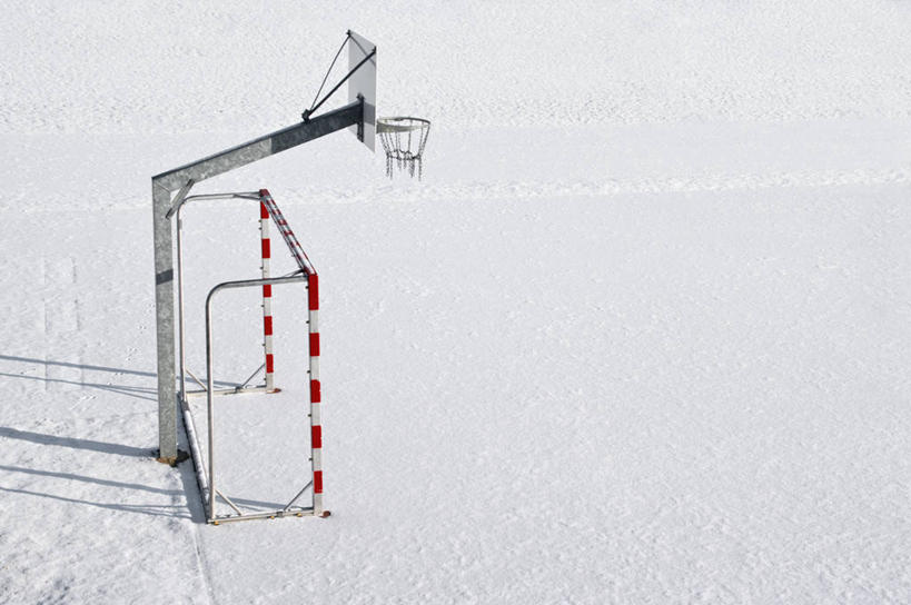 无人,横图,俯视,室外,白天,留白,运动,雪,德国,篮球框,球场,慕尼黑,自然,寒冷,摄影,巴伐利亚,彩图,高角度拍摄