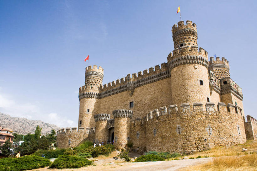 无人,横图,室外,白天,植物,建筑,旗帜,西班牙,城堡,首都,历史,城墙,天空,马德里,摄影,彩图