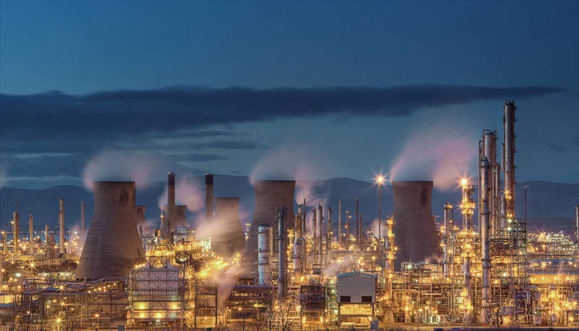 无人,工厂,横图,室外,爆炸,烟囱,建筑,英国,云,苏格兰,天空,黄昏,炼油厂,工业,摄影,能源,照亮,石油工业,彩图