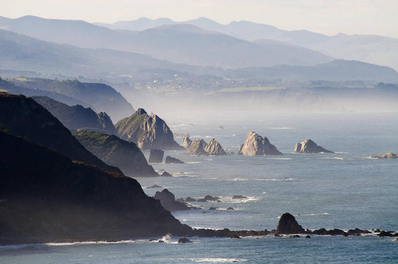 无人,横图,室外,白天,海洋,美景,山,山脉,西班牙,海岸线,景观,风景,自然,景色,摄影,宁静,自然风光,阿斯图里亚斯,岩石,彩图,库迪列罗