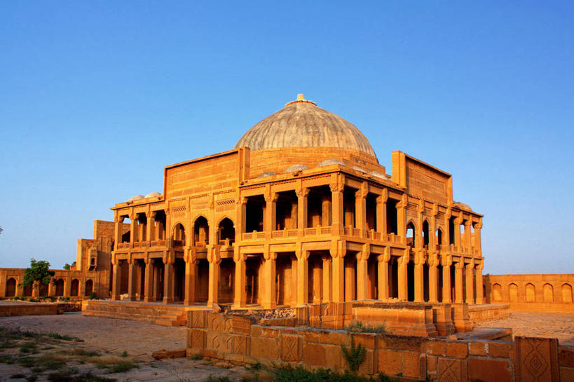 无人,横图,室外,白天,建筑,日光,巴基斯坦,历史,摄影,宁静,坟墓,记忆,万里无云,彩图