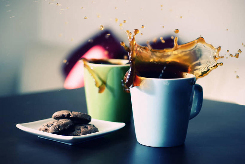 无人,横图,室内,特写,白天,桌子,日本,溅,杯,饮食,盘子,摄影,不幸,清新,彩图,巧克力脆饼