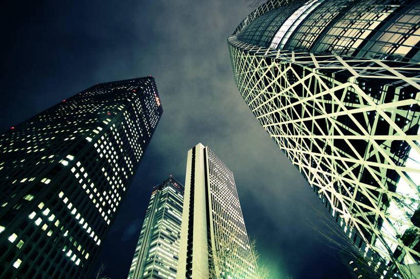 无人,横图,室外,仰视,城市,建筑,摩天大楼,东京,日本,日本文化,云,塔,首都,现代,天空,摄影,照亮,新宿区,彩图,低角度拍摄,总部大楼