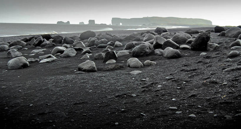 无人,横图,黑白,室外,白天,海洋,石头,雾,天气,自然,摄影,宁静,海滩,岩石
