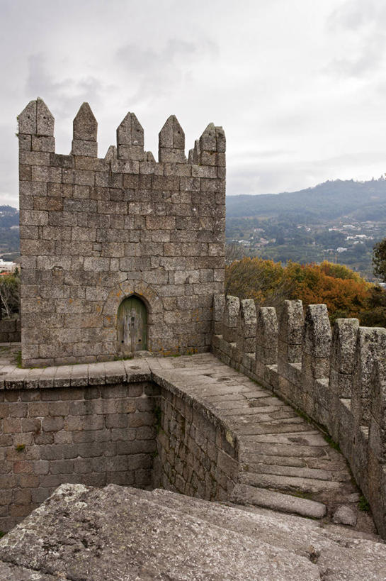 无人,竖图,室外,白天,建筑,葡萄牙,城堡,历史,台阶,天空,摄影,米尼奥,彩图