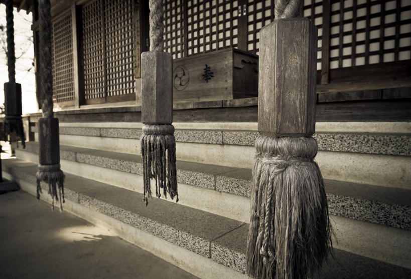 无人,横图,室外,白天,楼梯,日本,吊挂,悬挂,日本文化,挂,绳子,摄影,佛教,神殿,石川县,福岛县,彩图