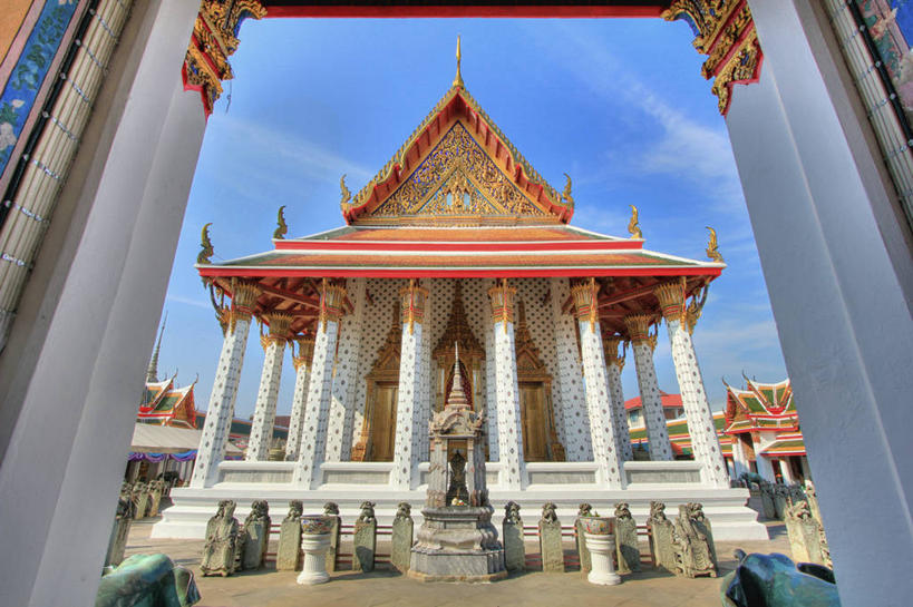 无人,寺庙,横图,室外,白天,建筑,曼谷,泰国,首都,天空,摄影,宗教,宗教建筑,郑王庙,彩图,传统文化