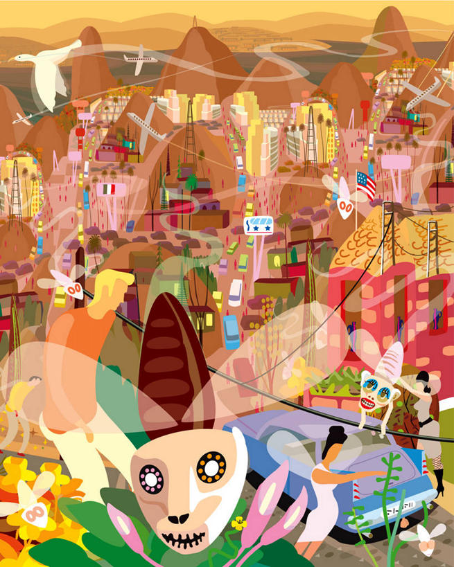 成年人,三个人,竖图,插画,室外,白天,数码,科技,山,山脉,城市,飞机,建筑,路,汽车,野生动物,墨西哥,一群,许多,阴影,网络,鸟类,昆虫,很多,高光,几何,计算机图形,合成,图画,休闲装,飞,画,花,天空,运输,电脑合成图,数码合成图,北美,北美洲,合成图,拉丁美洲,美洲,漫画,写实,具体,具象,北亚美利加洲,亚美利加洲,墨西哥合众国,仙人掌王国,北下加利福尼亚,北下加利福尼亚州,下加利福尼亚州,自由市,蒂华纳,提华纳,男人,女人,彩图