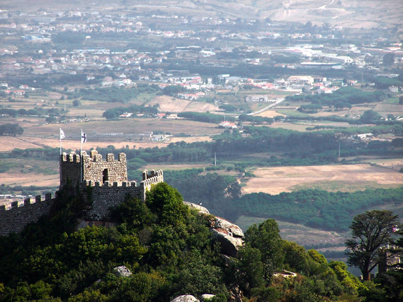 无人,横图,室外,白天,山,植物,建筑,葡萄牙,城堡,城镇,历史,摄影,新特拉,彩图