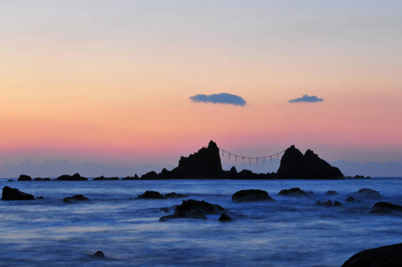 无人,横图,室外,海洋,日落,日本,云,神奈川县,风景,天空,自然,摄影,宁静,剪影,岩石,彩图