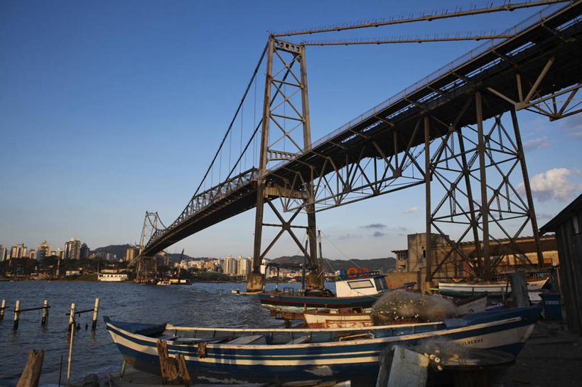 无人,横图,室外,水,建筑,船,巴西,停靠,桥,天空,黄昏,运输,摄影,停泊,彩图