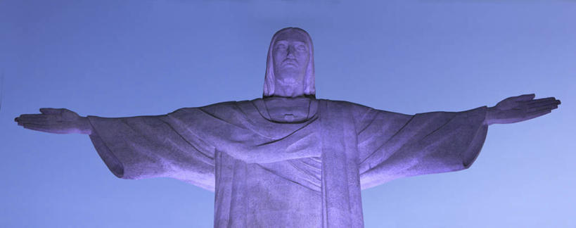 无人,横图,全景,室外,仰视,巴西,标志,雕像,符号,历史,标识,黄昏,摄影,宗教,基督,基督教,天主教,里约热内卢,耶稣,万里无云,里约热内卢州,救世主,性别符号,基利斯督,弥赛亚,默西亚,巴西文化,彩图,低角度拍摄,男性符号