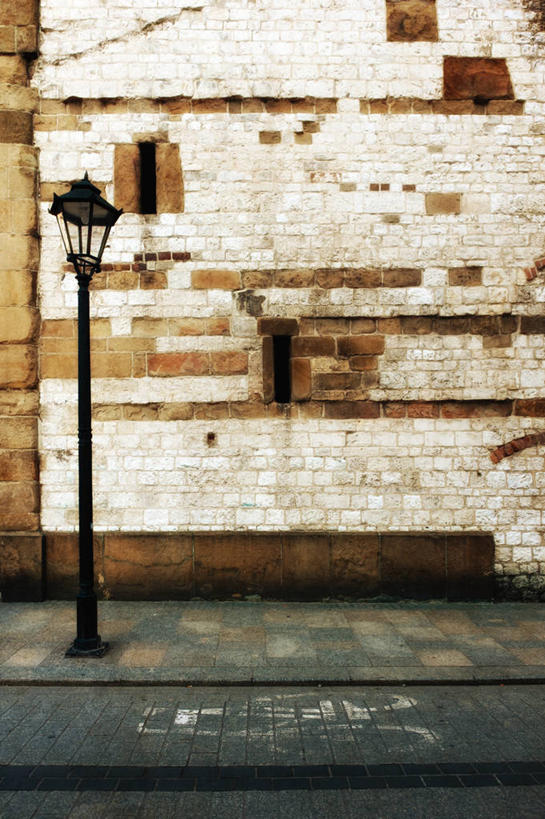 无人,竖图,室外,白天,通讯,街道,路灯,波兰,古城,砖墙,运输,摄影,指导,克拉科夫,彩图,自行车道