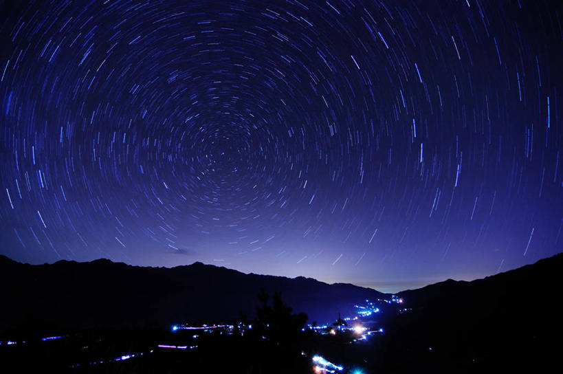 无人,横图,室外,夜晚,山,台湾,旋转,天空,自然,摄影,照亮,剪影,天文学,台中,彩图