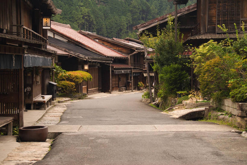 无人,横图,室外,白天,建筑,路,长野县,日本,日本文化,房屋,城镇,树,摄影,宁静,金泽,彩图