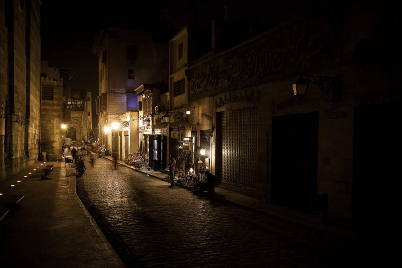 横图,室外,夜晚,夜生活,建筑,街道,埃及,开罗,首都,摄影,照亮,中东,埃及文化,彩图