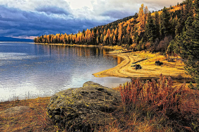 无人,横图,室外,湖,美景,植物,松树,美国,反射,景观,云,黎明,树,天空,自然,景色,摄影,宁静,自然风光,坚定,改变,落叶松,长寿,贞洁,岩石,秋天,彩图,黄花松