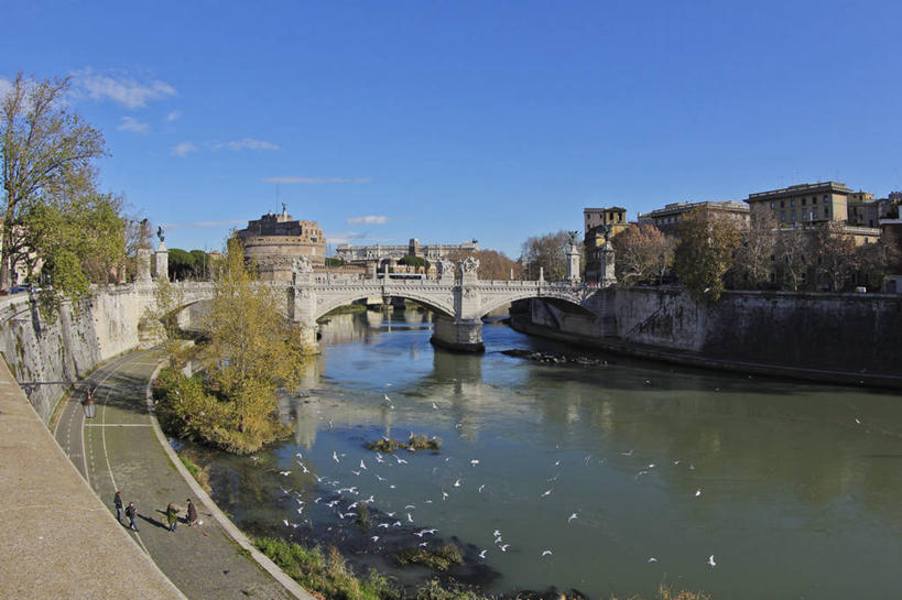 横图,俯视,室外,河流,建筑,路,意大利,一群,许多,反射,鸟类,云,桥,首都,很多,联系,树,天空,摄影,拉奇奥,台伯河,彩图,高角度拍摄