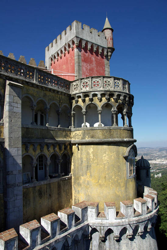 无人,宫殿,竖图,室外,白天,建筑,葡萄牙,拱门,历史,石墙,树,摄影,万里无云,新特拉,彩图