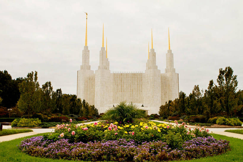 无人,横图,室外,白天,建筑,美国,首都,花,树,天空,自然,摄影,宗教,生长,华盛顿特区,彩图,摩门教