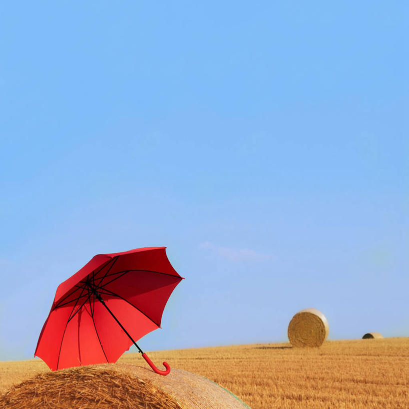 无人,方图,室外,白天,留白,农业,美景,德国,伞,地形,景观,干草,红色,自然,草垛,打开,景色,摄影,保护,开启,自然风光,万里无云,乌尔姆,干草垛,彩图