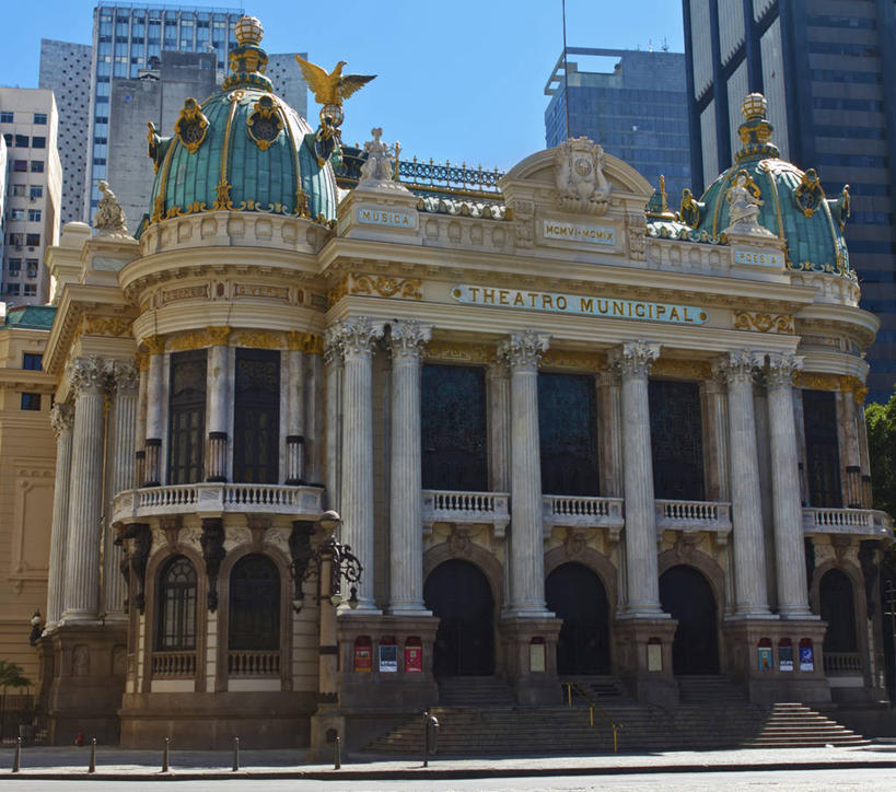 无人,横图,室外,白天,建筑,剧院,巴西,柱子,历史,天空,摄影,里约热内卢,市区,彩图