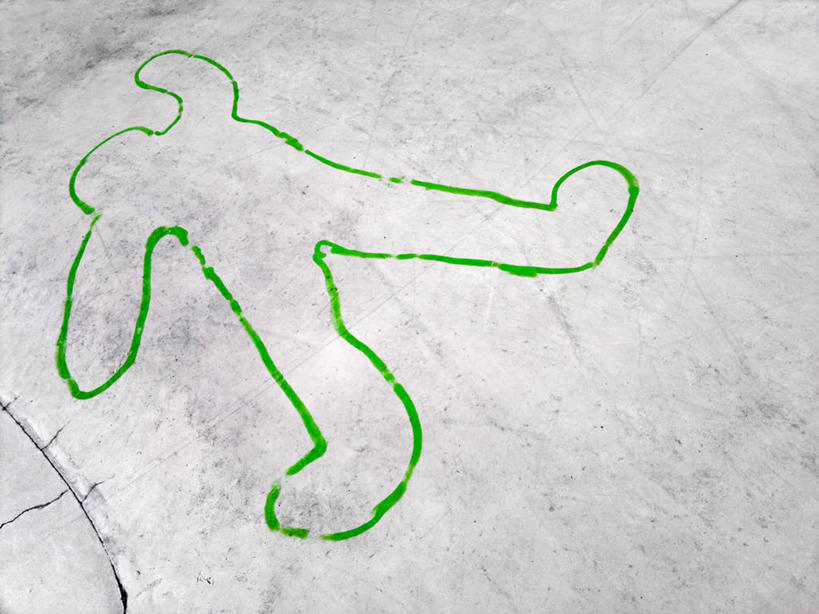 无人,横图,俯视,室外,白天,神秘,德国,慕尼黑,绿色,摄影,涂料,死亡,监视,谋杀,巴伐利亚,犯罪现场,粉笔轮廓,受害者,彩图,高角度拍摄,法学