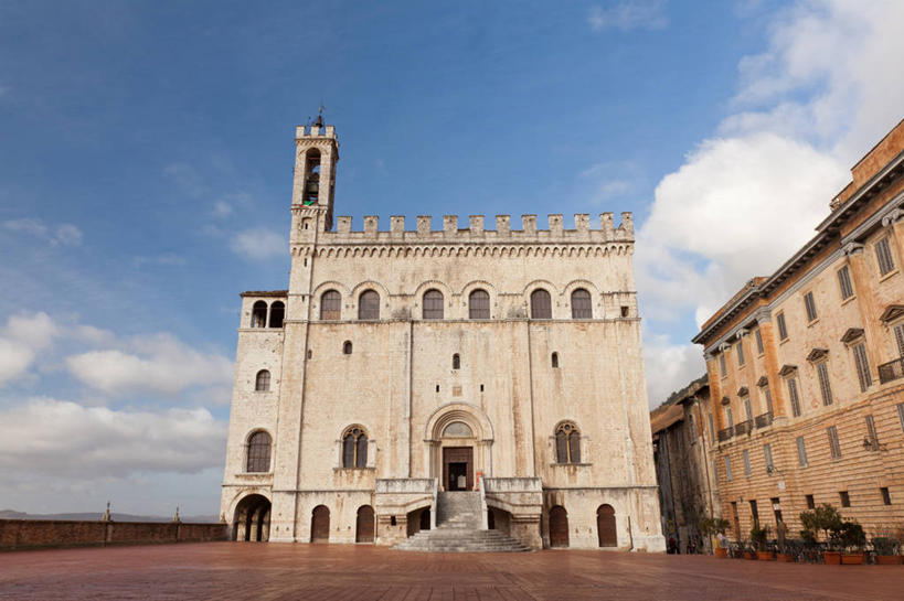 无人,广场,宫殿,横图,室外,白天,旅游,建筑,意大利,乡村,云,历史,天空,地标建筑,摄影,意大利文化,佩鲁贾,古比奥,彩图,旅行