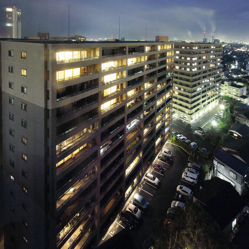 无人,方图,俯视,室外,夜晚,长时间曝光,城市,建筑,汽车,日本,亚洲,日本文化,天空,运输,摄影,照亮,东亚,本州,本州岛,日本国,中部地方,新潟,新潟县,彩图,高角度拍摄