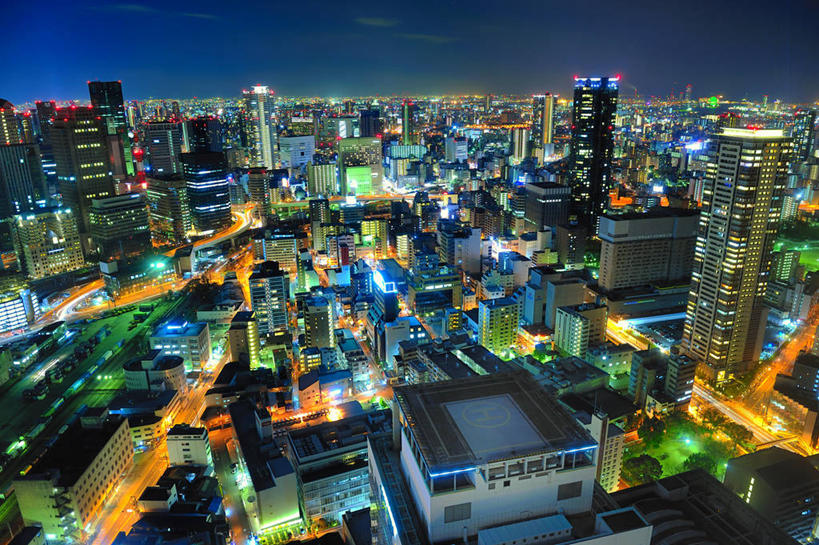 无人,横图,室外,夜晚,度假,美景,城市风光,城市,建筑,日本,日本文化,景观,娱乐,黄色,绿色,天空,享受,休闲,景色,放松,摄影,照亮,大阪府,大阪市,彩图