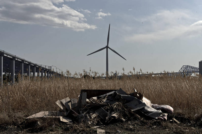 无人,横图,室外,白天,东京,日本,风力,云,垃圾,江东区,首都,草,风景,天空,自然,摄影,能源,堆,宁静,干的,替代能源,环境保护,彩图