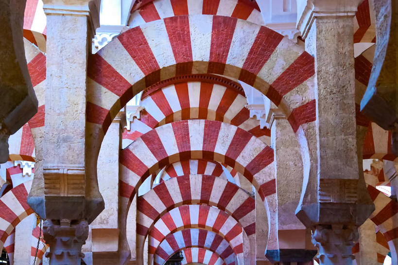 无人,横图,室内,白天,重复,建筑,西班牙,拱门,历史,摄影,清真寺,科尔多瓦清真寺,科尔多瓦,彩图,大教堂