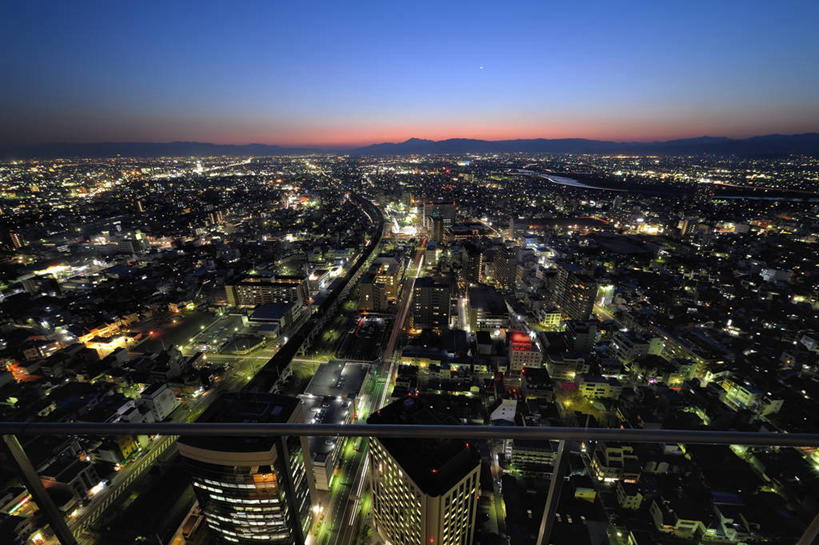 无人,横图,俯视,航拍,室外,夜晚,度假,美景,城市风光,城市,建筑,日本,日本文化,景观,娱乐,现代,天空,享受,休闲,景色,放松,摄影,照亮,鸟瞰,发展,岐阜县,彩图,高角度拍摄