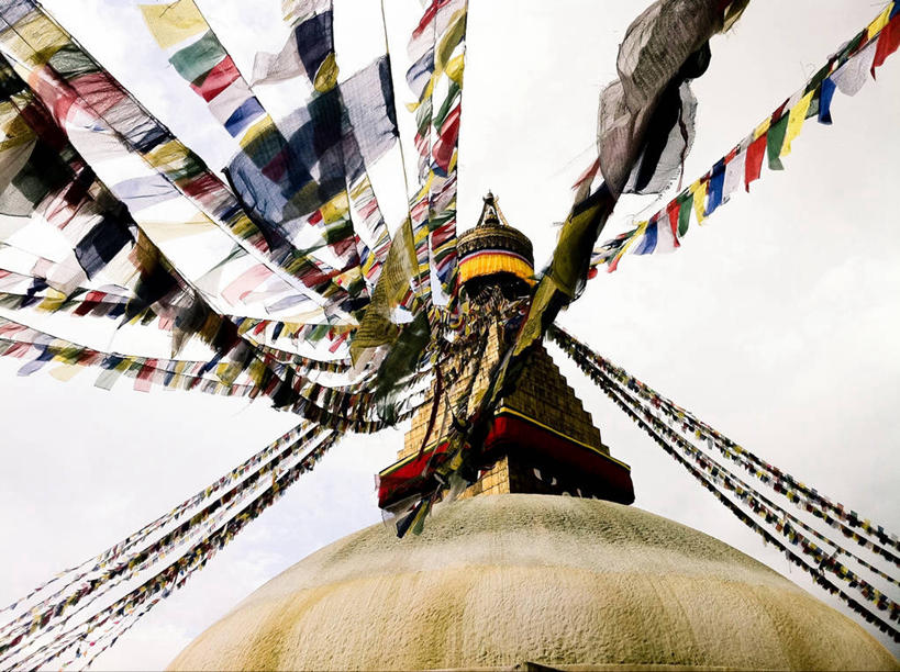 无人,横图,室外,白天,风,建筑,尼泊尔,首都,经幡,佛塔,天空,摄影,佛教,加德满都,彩图,传统文化