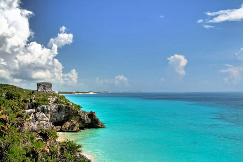 无人,横图,室外,白天,海洋,美景,墨西哥,海岸线,景观,水平线,云,风景,天空,自然,景色,摄影,灌木,宁静,拉丁美洲,自然风光,玛雅文明,肯他纳罗,图伦,岩石,彩图