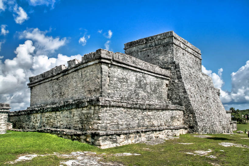 无人,横图,室外,白天,建筑,墨西哥,云,历史,废墟,天空,摄影,拉丁美洲,肯他纳罗,图伦,彩图