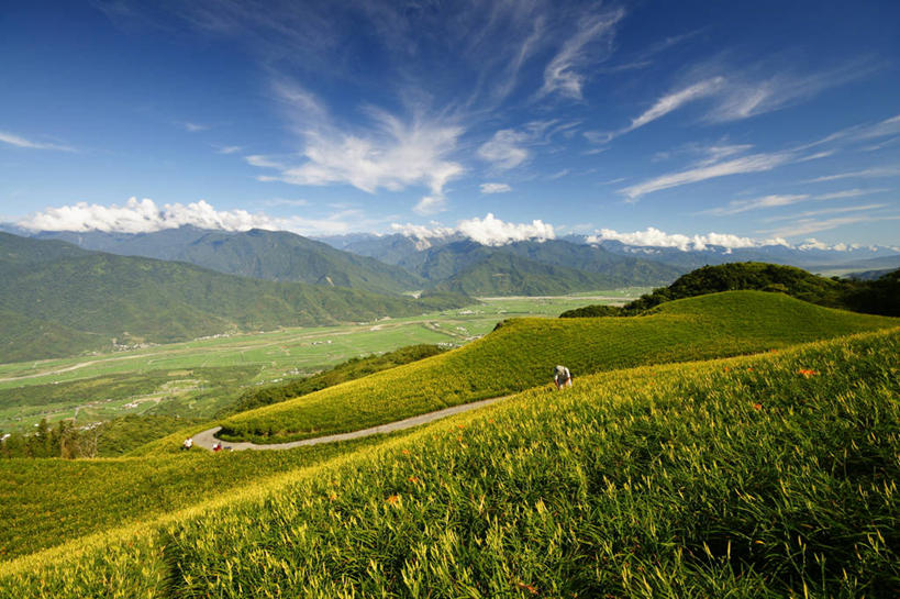 横图,室外,白天,农业,美景,山,萱草,叶子,台湾,景观,田地,云,草,风景,自然,夏天,景色,摄影,生长,宁静,自然风光,彩图