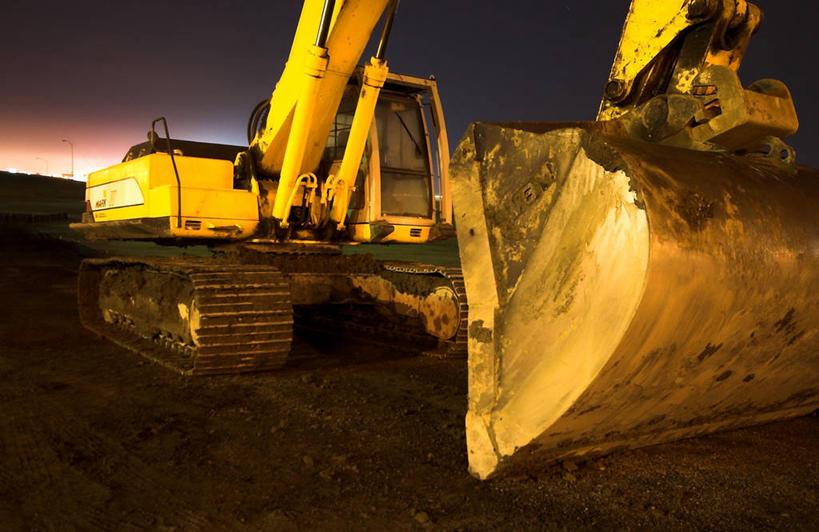 无人,横图,室外,夜晚,建筑业,技术,加拿大,一个,黄色,力量,运输,摄影,单个,部分,堆土机,里士满,大不列颠哥伦比亚