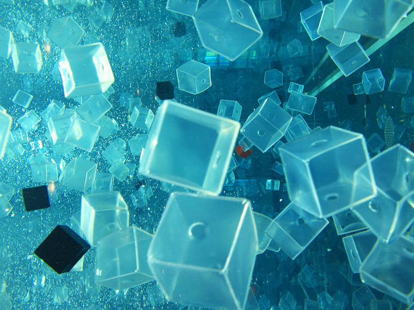 无人,横图,背景,半透明,蓝色背景,透明,立方体,数码合成,摄影,想法,影棚拍摄