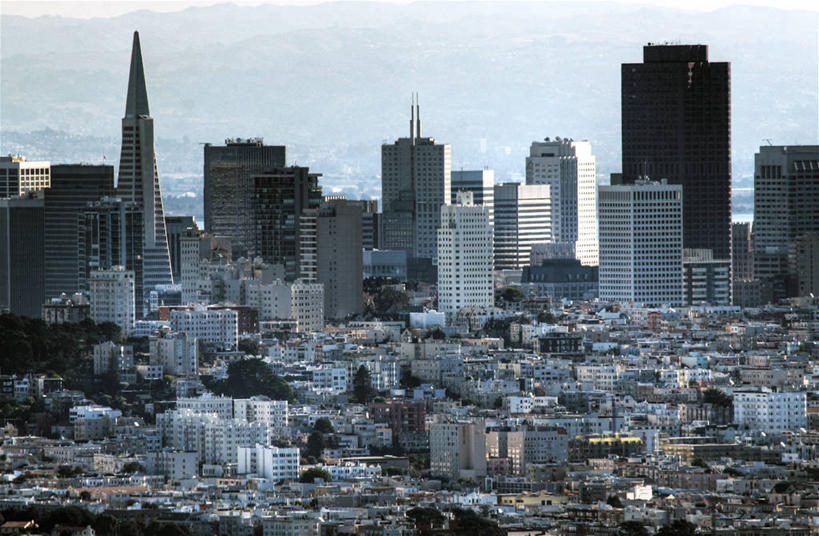 无人,横图,俯视,室外,白天,度假,美景,山,天际线,城市风光,城市,建筑,摩天大楼,美国,景观,娱乐,享受,休闲,办公大楼,景色,放松,摄影,北美,北美洲,加利福尼亚,美洲,泛美金字塔,北亚美利加洲,亚美利加洲,高角度拍摄,旅行,美利坚合众国