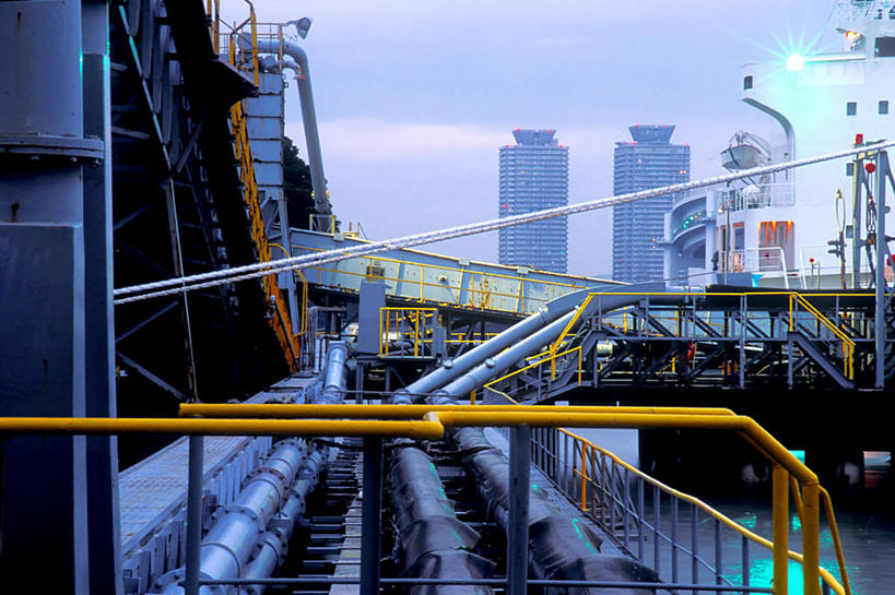 无人,横图,室外,建材,城市,建筑,金属制品,东京,日本,金属,管子,关东地区,首都,管道,黄昏,钢管,工业,摄影,建筑材料,东亚,工业建筑,海港,输油管道