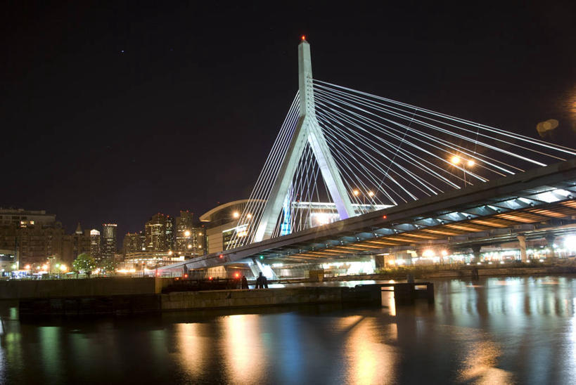 无人,横图,室外,夜晚,河流,城市,建筑,美国,流水,桥,光亮,联系,现代,摄影,照亮,波士顿,马萨诸塞,查尔斯河,新英格兰